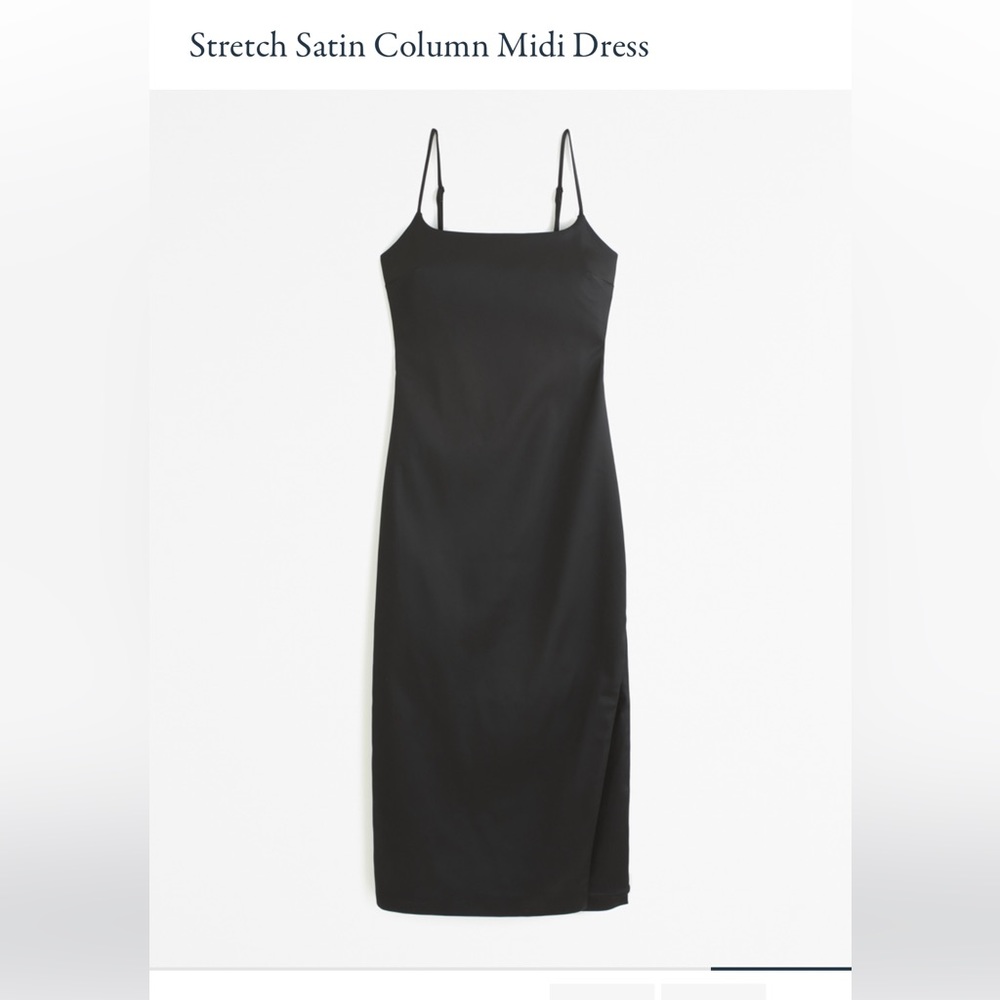 NWT Abercrombie Stretch Satin Column Midi Dress